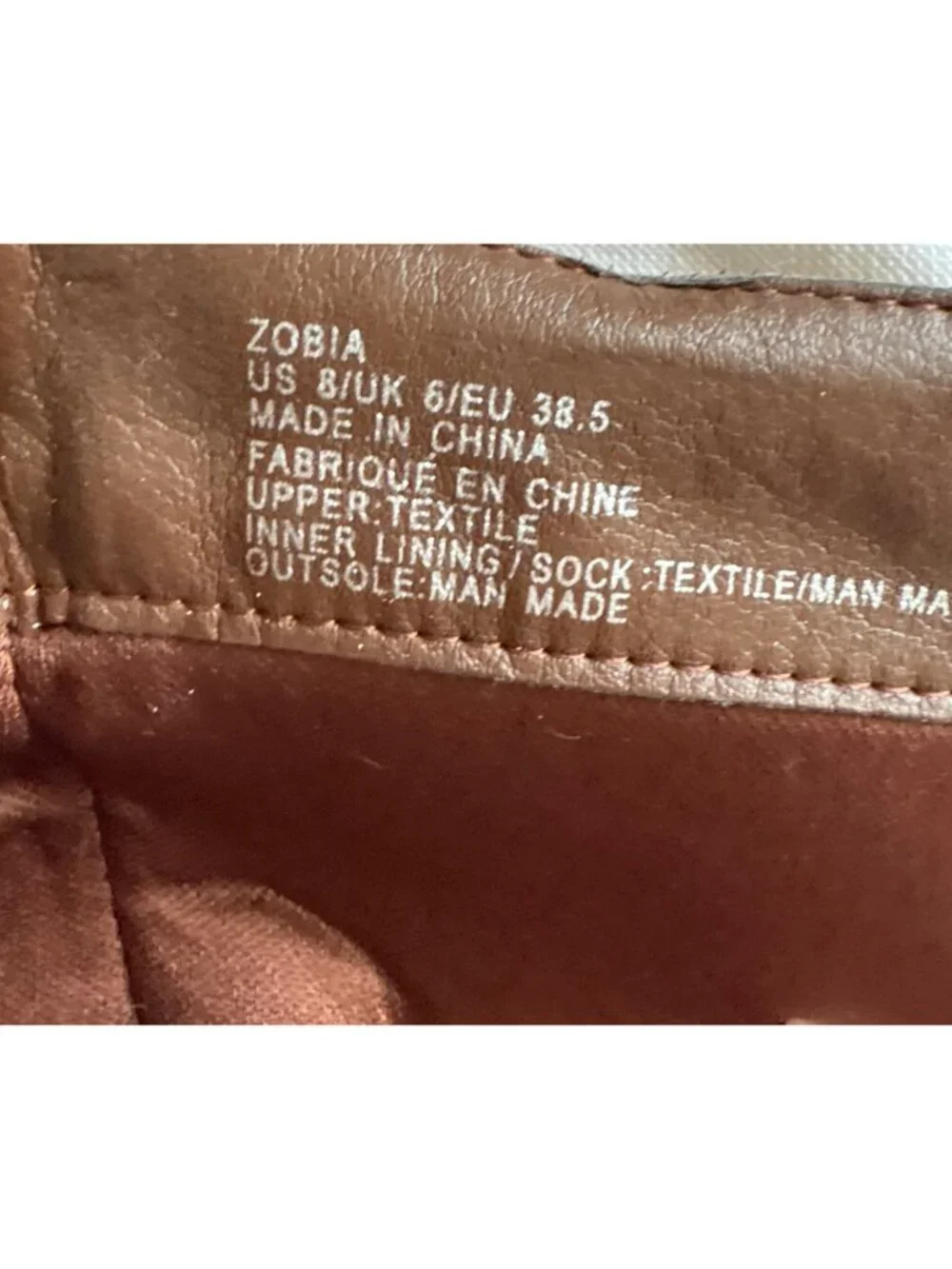 Zobia Womens Rust Knee-High Boots Buckle Detail & Side Zipper US 8 Faux Suede